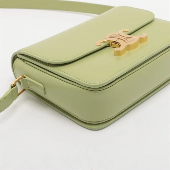 Celine Triomphe Leather Shoulder bag Green - Picture 4 of 13